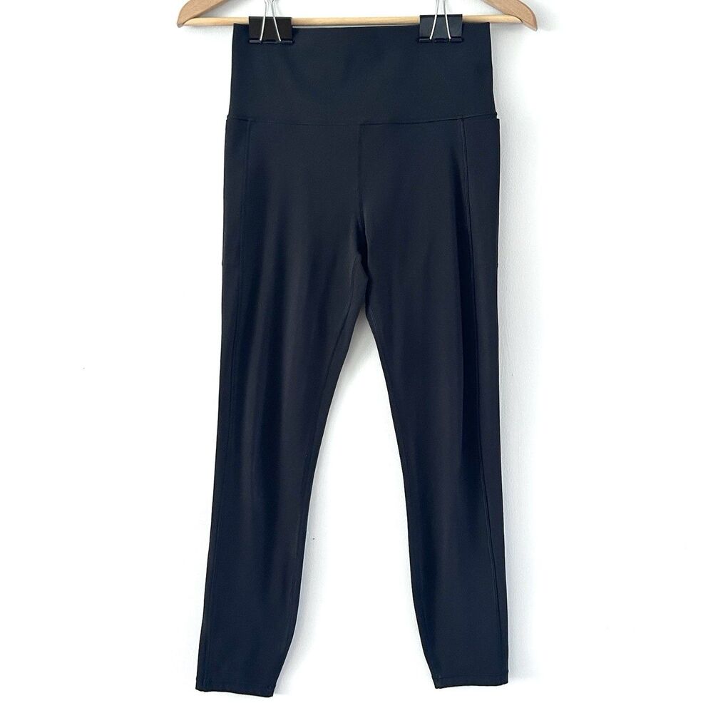 Vuori Studio Pocket Leggings Black High Rise 7/8 Women Small VW446